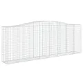 Paniers à gabions arqués 4 pcs 400x50x140/160 cm Fer galvanisé