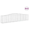 Paniers à gabions arqués 15 pcs 400x50x80/100 cm Fer galvanisé