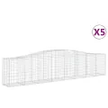 Paniers à gabions arqués 5 pcs 400x50x80/100 cm Fer galvanisé