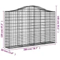 Paniers à gabions arqués 13 pcs 200x30x120/140 cm Fer galvanisé