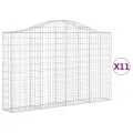 Paniers à gabions arqués 11 pcs 200x30x120/140 cm Fer galvanisé