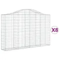 Paniers à gabions arqués 8 pcs 200x30x120/140 cm Fer galvanisé