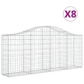 Paniers à gabions arqués 8 pcs 200x30x80/100 cm Fer galvanisé