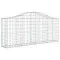 Paniers à gabions arqués 8 pcs 200x30x80/100 cm Fer galvanisé