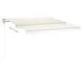 Auvent manuel rétractable avec LED 4x3 m Crème