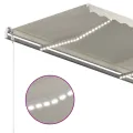 Auvent manuel rétractable avec LED 4x3 m Crème