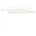 Auvent manuel rétractable avec LED 4x3 m Crème