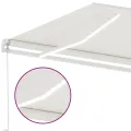 Auvent manuel rétractable avec LED 400x300 cm Crème