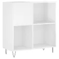 Armoire à disques blanc brillant 84,5x38x89cm bois d'ingénierie