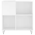 Armoire à disques blanc brillant 84,5x38x89cm bois d'ingénierie