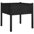 Jardinière d'extérieur Noir 70x70x70 cm Bois de pin massif
