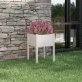 Jardinière Blanc 50x50x70 cm Bois de pin massif