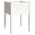 Jardinière Blanc 50x50x70 cm Bois de pin massif