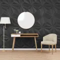 Panneaux muraux 12 pcs noir 50x50 cm XPS 3 m² étoile