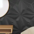Panneaux muraux 12 pcs noir 50x50 cm XPS 3 m² étoile