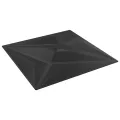 Panneaux muraux 12 pcs noir 50x50 cm XPS 3 m² étoile