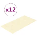 Panneaux muraux 12 pcs Crème 60x30 cm Similicuir 2,16 m²