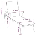 Chaise longue acier et tissu textilène vert