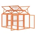 Enclos animaux marron 141x94x104 cm bois massif de pin