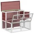 Clapier moka 102x90x84,5 cm bois de pin massif