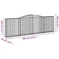 Panier de gabions arqué 400x30x120/140 cm Fer galvanisé
