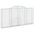 Panier de gabions arqué 300x30x140/160 cm Fer galvanisé