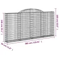 Panier de gabions arqué 300x30x140/160 cm Fer galvanisé