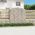 Panier de gabions arqué 200x50x200/220 cm Fer galvanisé