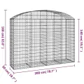 Panier de gabions arqué 200x50x140/160 cm Fer galvanisé