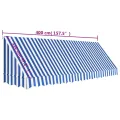 Auvent de bistro 400x120 cm Bleu et blanc