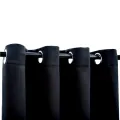 Rideaux occultants avec anneaux en métal 2 pcs Noir 140x245 cm
