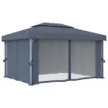 Tonnelle avec rideau 4x3 m Anthracite Aluminium