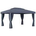 Tonnelle avec rideau 4x3 m Anthracite Aluminium