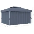 Tonnelle avec rideau 4x3 m Anthracite Aluminium