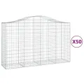 Paniers à gabions arqués 50 pcs 200x50x120/140 cm Fer galvanisé