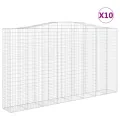 Paniers à gabions arqués 10 pcs 400x50x220/240 cm Fer galvanisé