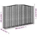 Paniers à gabions arqués 10 pcs 400x50x220/240 cm Fer galvanisé