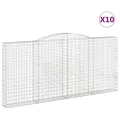 Paniers à gabions arqués 10 pcs 400x30x180/200 cm Fer galvanisé