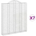 Paniers à gabions arqués 7 pcs 200x30x220/240 cm fer galvanisé