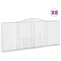 Paniers à gabions arqués 8 pcs 400x30x160/180 cm Fer galvanisé
