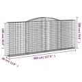 Paniers à gabions arqués 8 pcs 400x30x160/180 cm Fer galvanisé