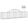 Paniers à gabions arqués 25 pcs 200x30x40/60 cm Fer galvanisé