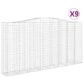 Paniers à gabions arqués 9 pcs 400x50x200/220 cm Fer galvanisé