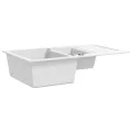 Évier de cuisine Granit Double lavabo Blanc