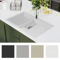 Évier de cuisine Granit Double lavabo Blanc