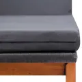 Chaise longue et coussin Résine tressée et bois d'acacia massif
