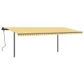 Auvent automatique capteur de vent/LED 6x3 m Jaune et blanc