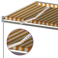 Auvent automatique capteur de vent/LED 6x3 m Jaune et blanc
