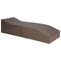 Chaise longue avec coussin Résine tressée Marron