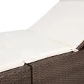 Chaise longue avec coussin Résine tressée Marron
